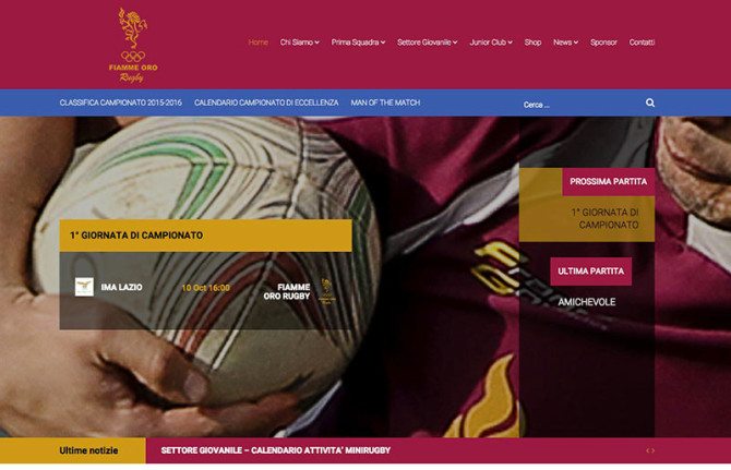 Creazione sito web squadra sportiva rugby